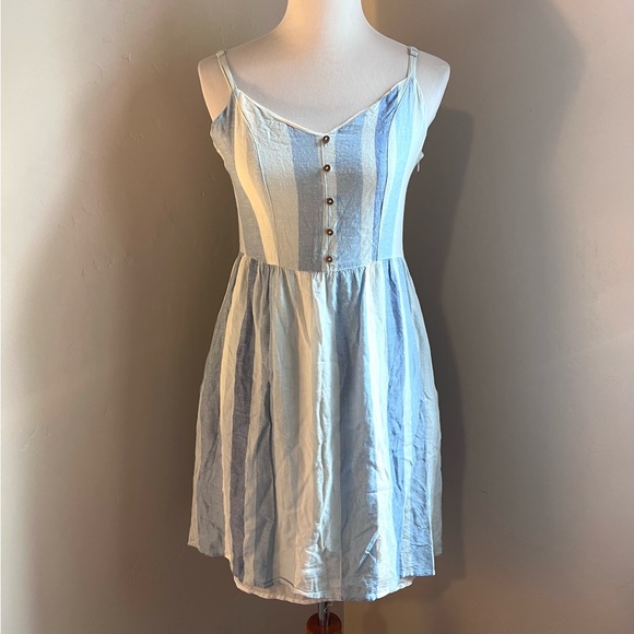 Joie Dresses & Skirts - Joie linen blend striped blue summer midi dress size 6